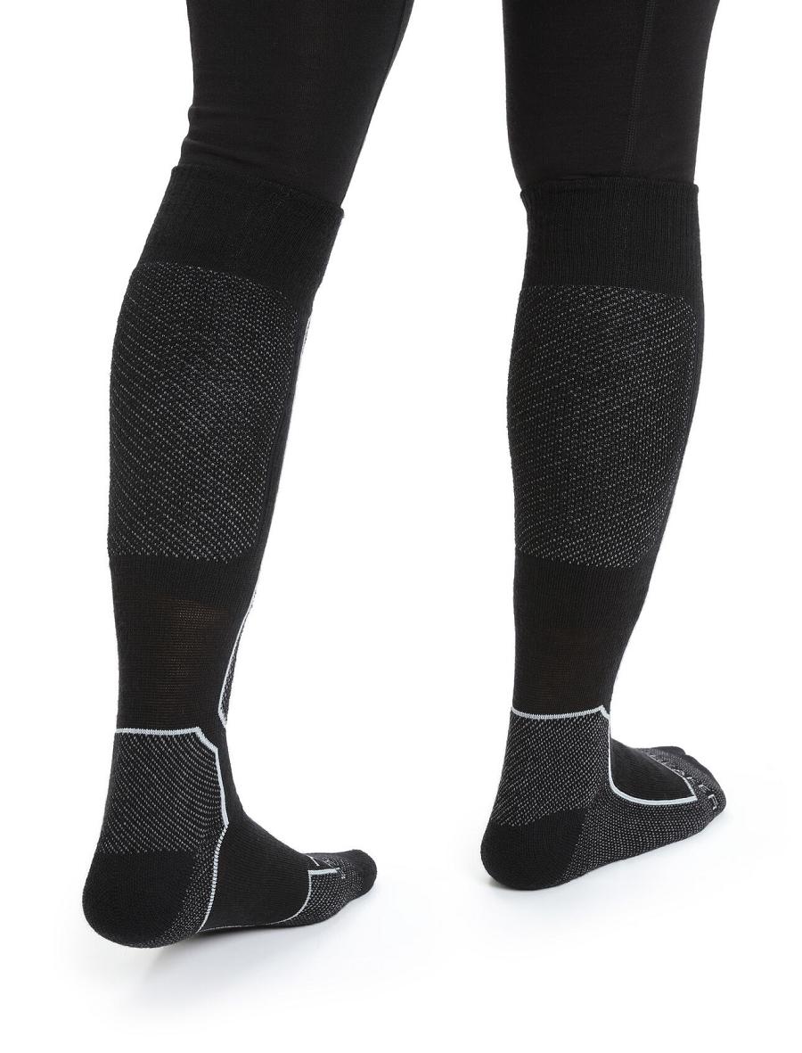 Black Women's Icebreaker Merino Ski+ Light Over the Calf Socks | USA 1439UZGT